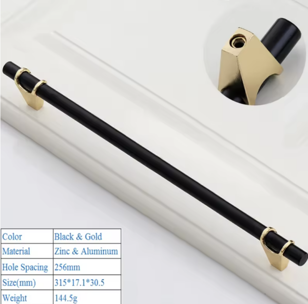 Rio black and Gold Modern Minimalist Cabinet Door Handles